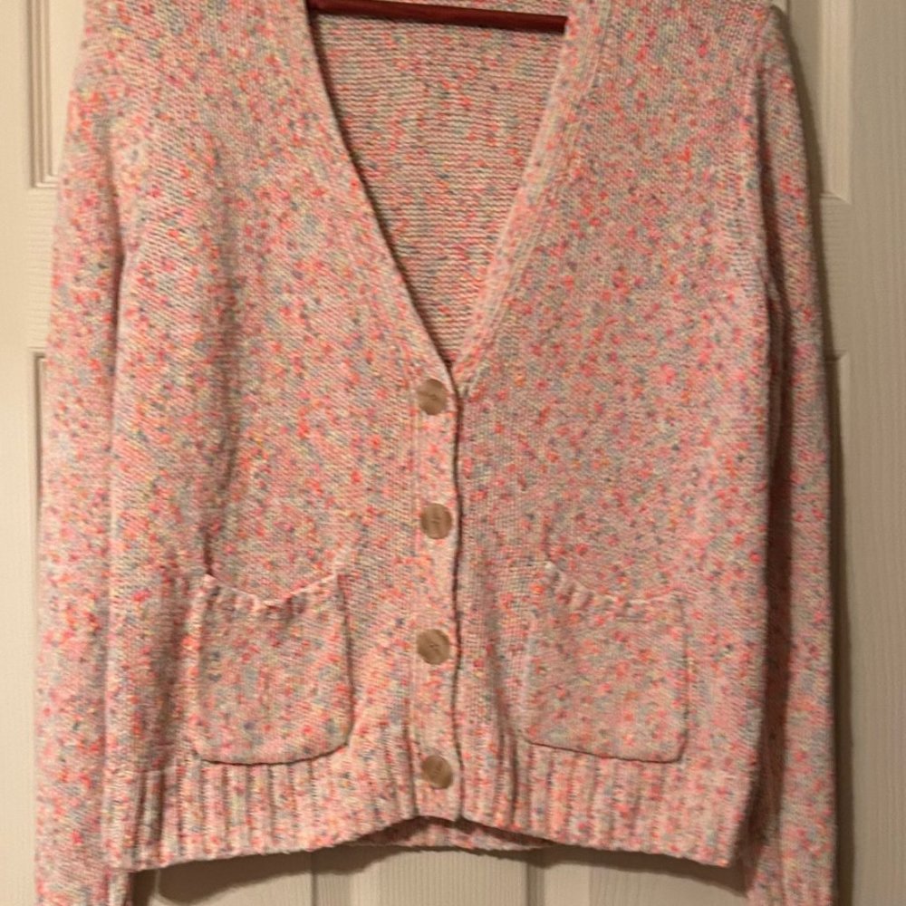 J Crew Women's Cropped Cardigan Sweater Size Medium Beachy